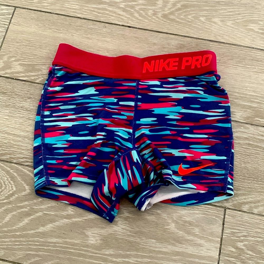 Nike Pro Dri-Fit Pink and Blue Shorts